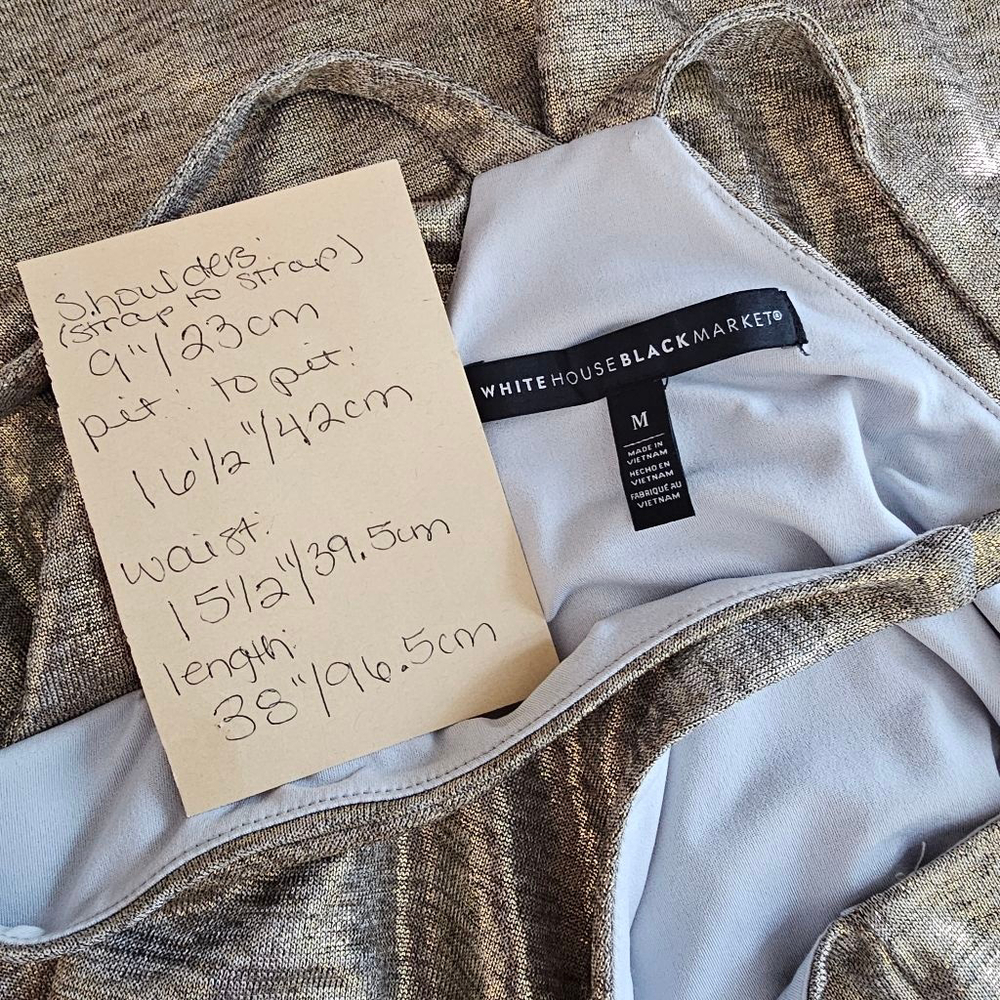 WHBM med shimmery gold midi sheath dress - Picture 2 of 10